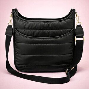 👜👛NWOT-Miztique Quilted Black Crossbody Bag Vegan Waterproof 👛👜